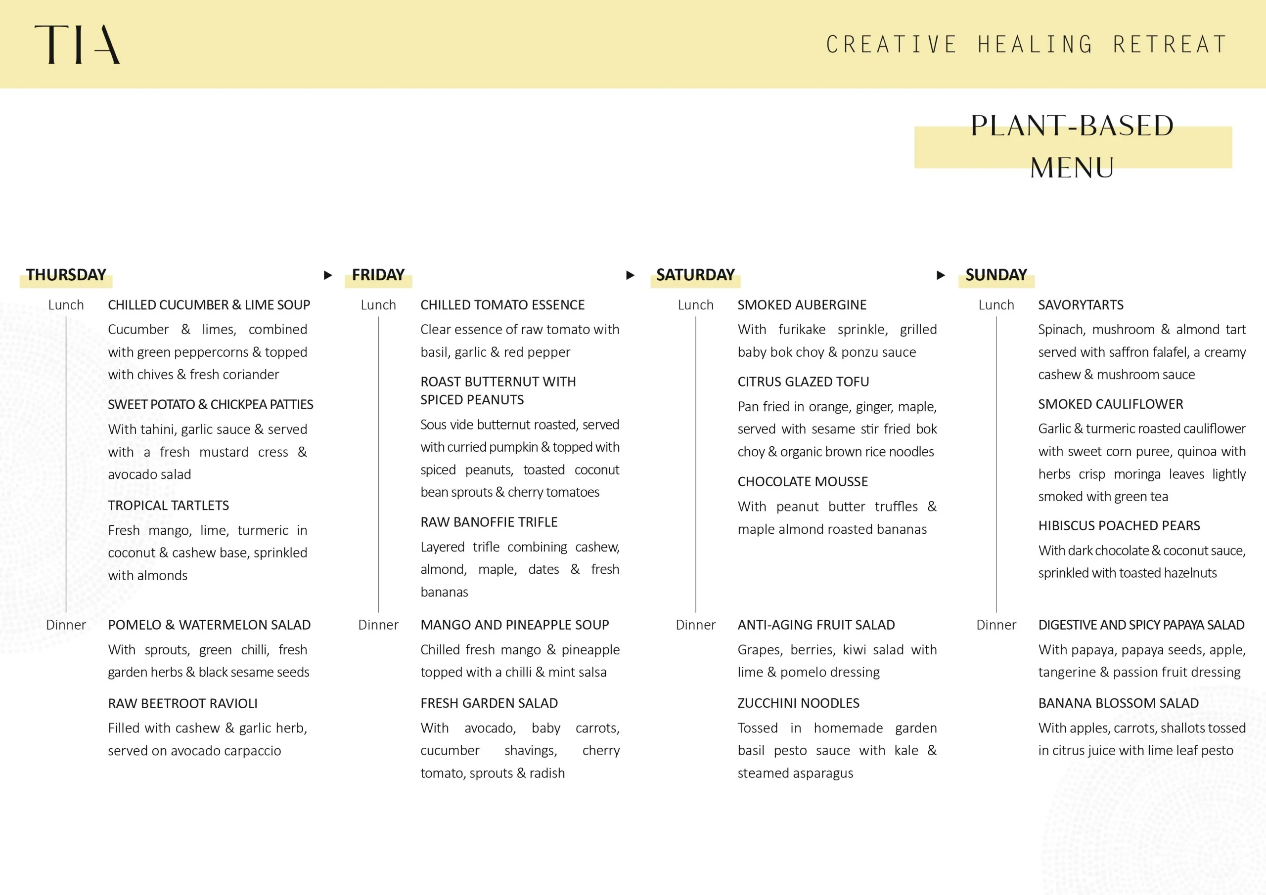 PLANT BASED MEAL PLAN